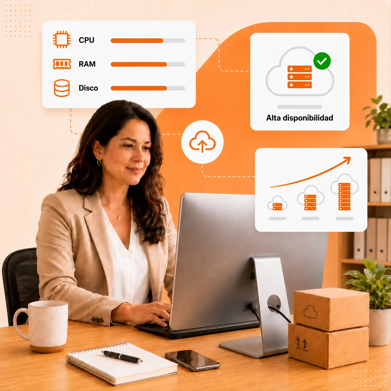 Planes Cloud Hosting de rendimiento optimizado desarrollado para empresas con proyectos o páginas web exigentes. Alta disponibilidad.
