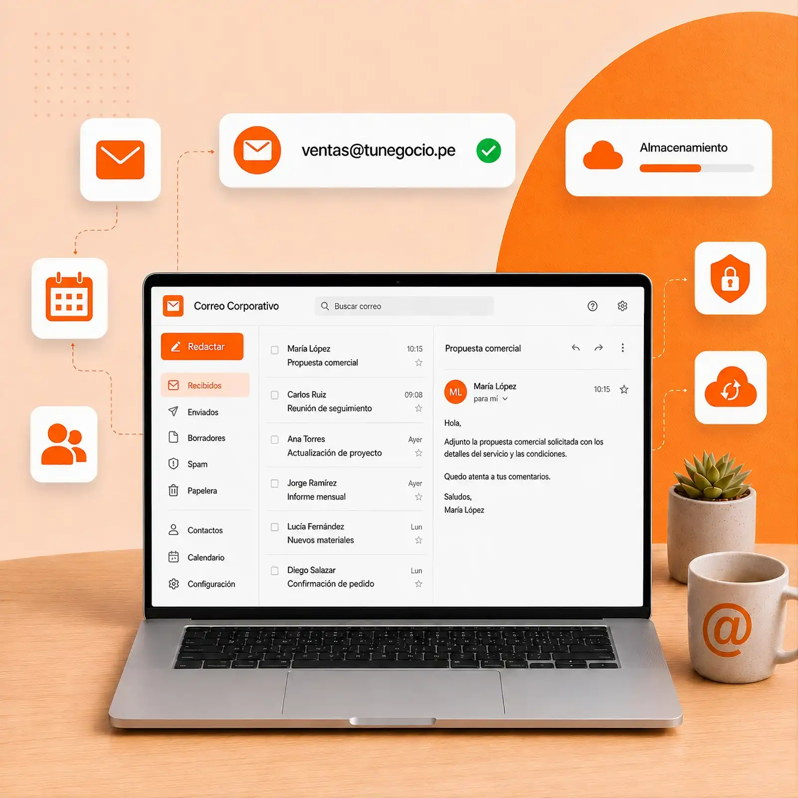 Dale un impulso a tu marca y mejora la imagen de tu empresa con el correo corporativo de Hosting Perú