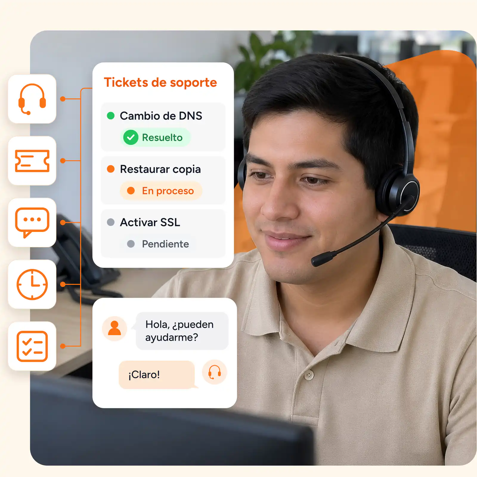 Centro de servicios y soporte de Hosting Perú, atención desde Lima