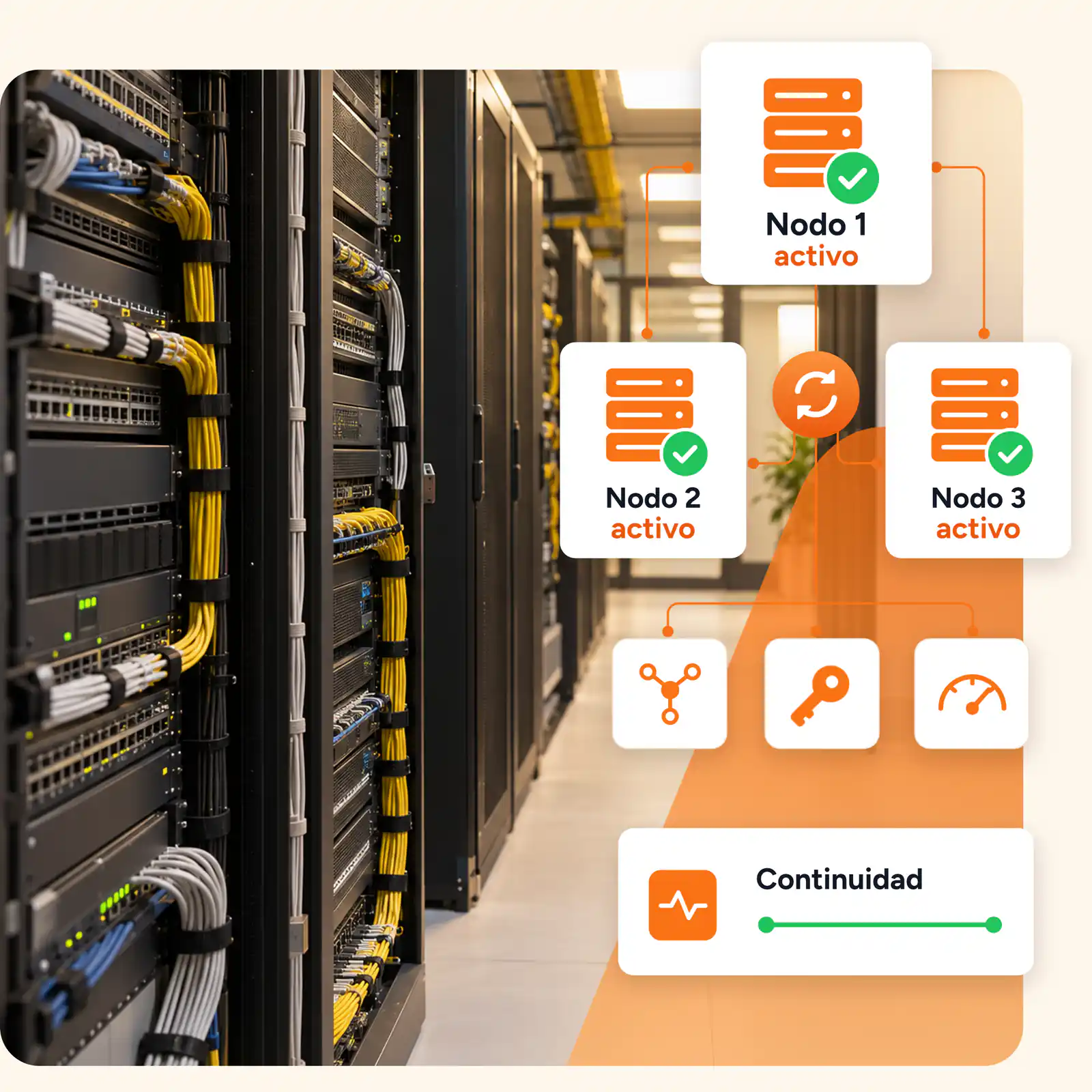 VPS Empresarial de Alta Disponibilidad con datos replicados en tres servidores sincronizados