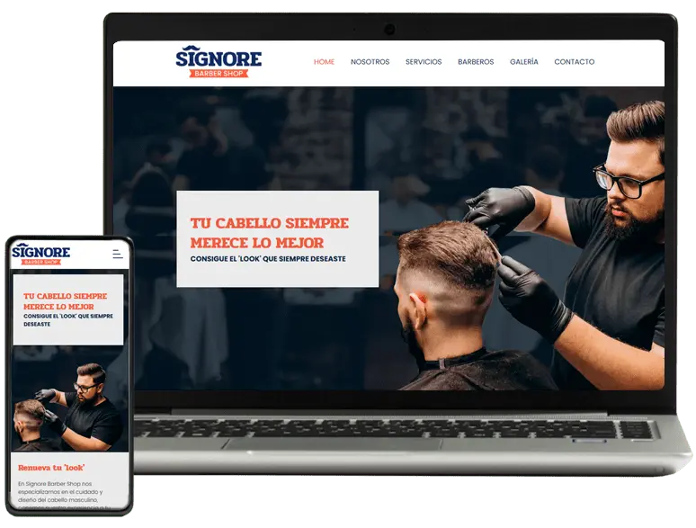 Diseño de páginas web - Plantilla personalizada para crear página web de Barbería