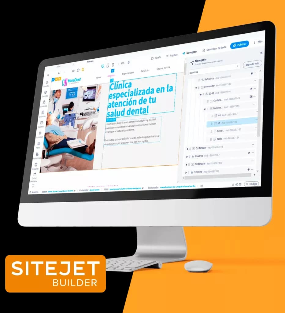 Diseña y crea tu pagina web con facilidamente con Sitejet Builder