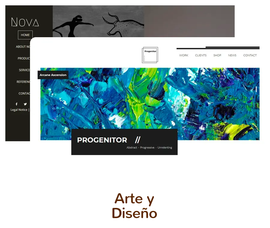 Plantillas de diseño web para crear página web de Arte y Diseño.