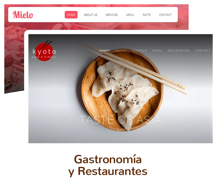Plantillas de diseño web para crear página web de Gastronomía y Restaurantes.