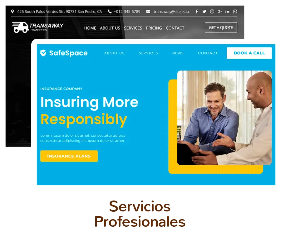 Plantillas de diseño web para crear página web de servicios profesionales.