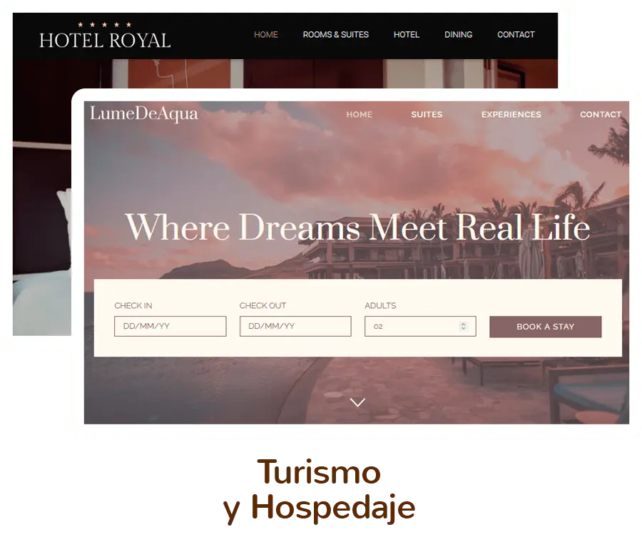 Plantillas de diseño web para crear página web de Turismo y Hospedaje