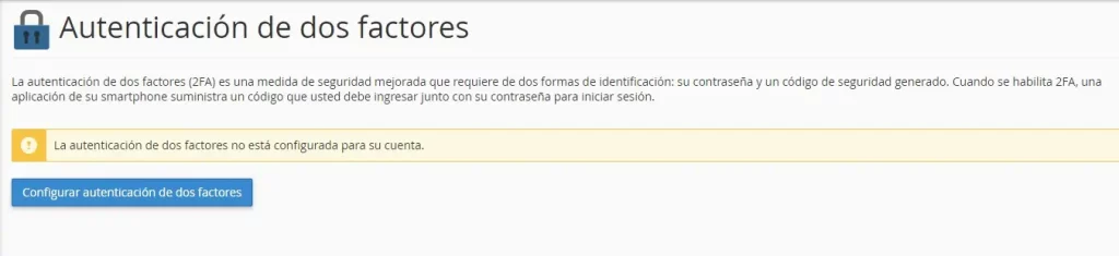 Configurar autenticación de dos factores