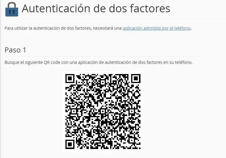 Paso 1 - código QR 