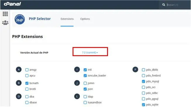 PHP Versión 7.2