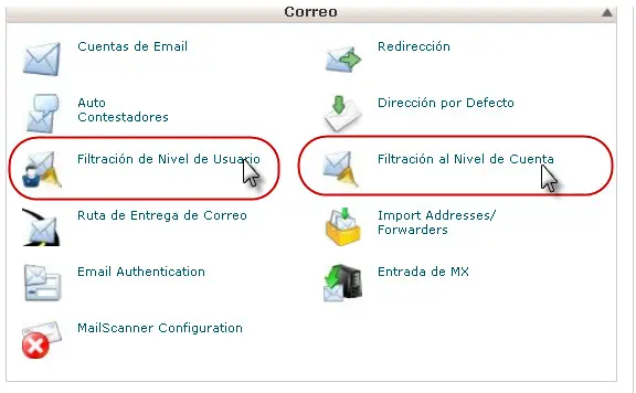 Paso 1 - configurar Filtros a nivel de cuenta y/o usuario
