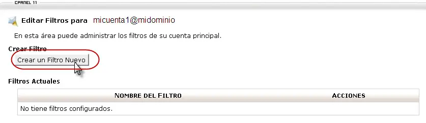 Paso 3 - configurar Filtros a nivel de cuenta y/o usuario
