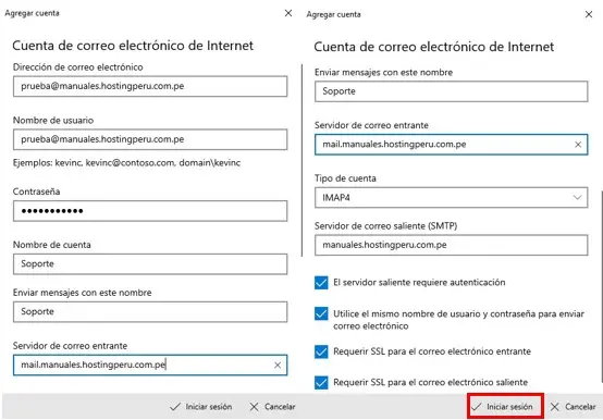 Configuración de cuenta