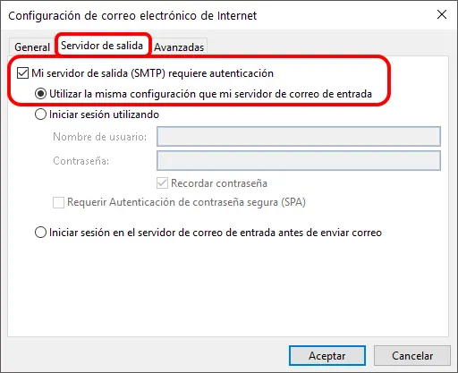 Paso 5 - configurar correo electrónico en Microsoft Outlook