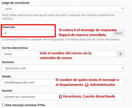 Crear o modificar autocontestador