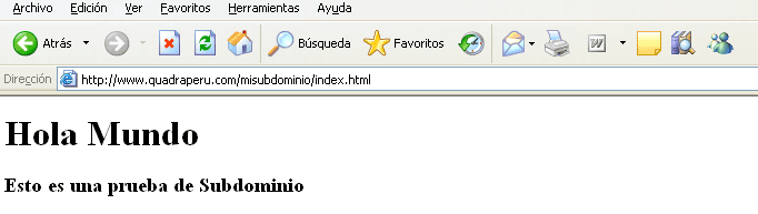 Prueba en navegador