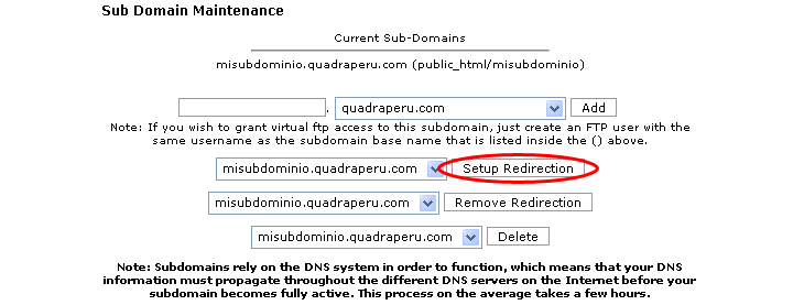 Setup Redirection
