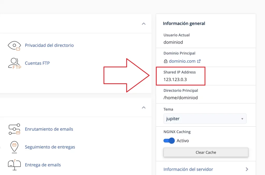cPanel Información General