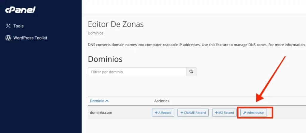 Administrar - Editor de zonas