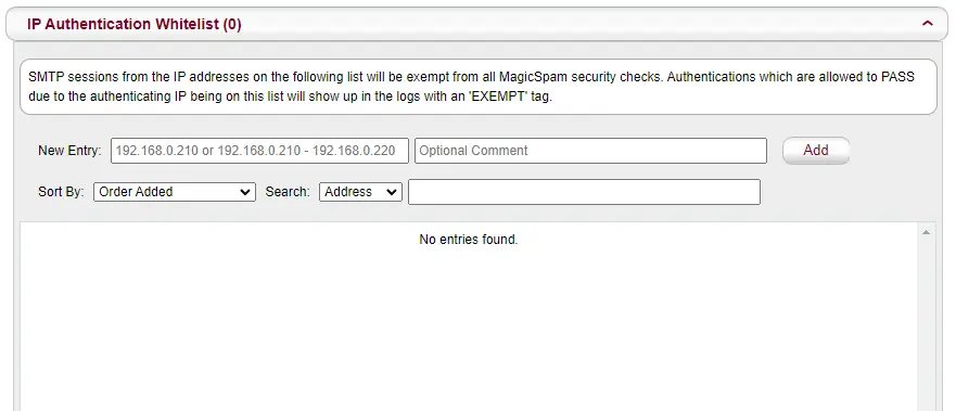IP Authentication Whitelist