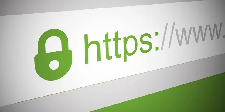 Barra de direcciones con un candado verde y https://